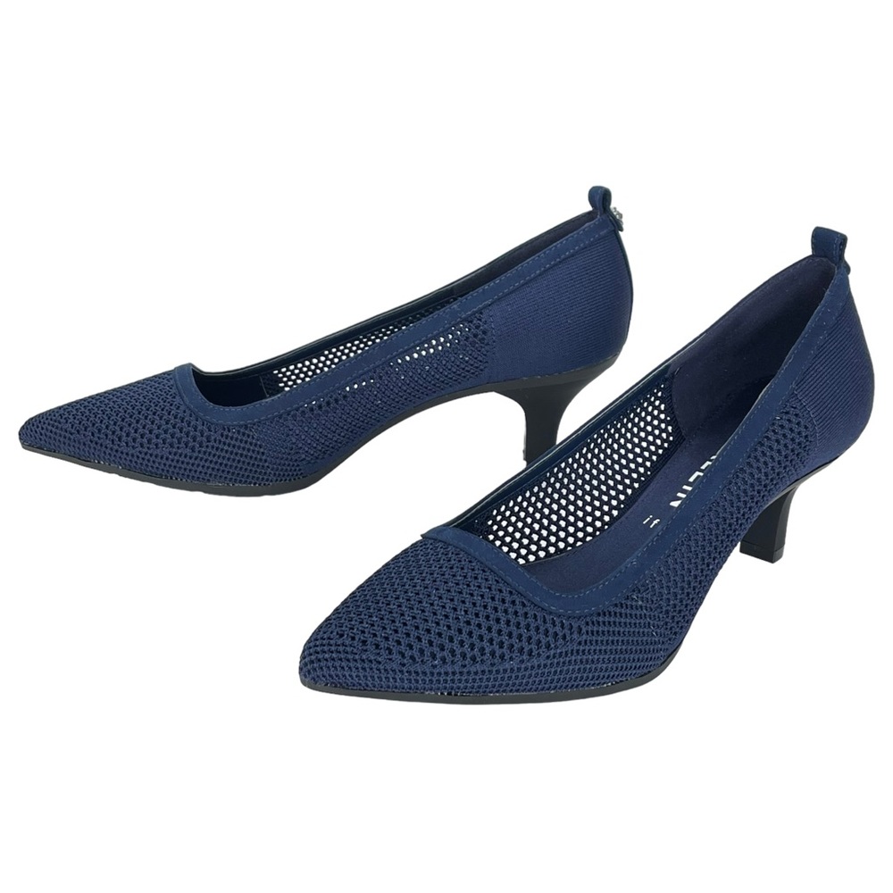 Anne Klein Rebecca Navy Knit Mesh Heels. Size 9.5M - Picture 7 of 11